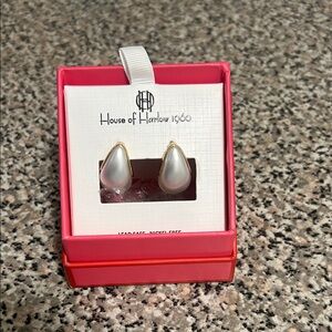 Brand New - House of Harlow 1960 Gold and Pearl Teardrop Earrings